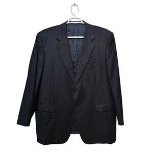 Canali Vintage Navy Single Breasted Italian Wool Blazer Sz 50L